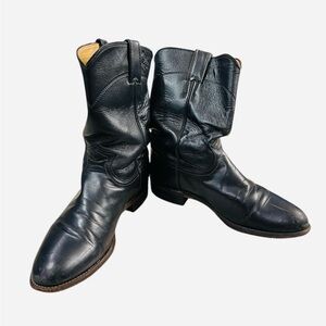 Justin Women’s Cora Roper Leather Cowboy Boots in Black